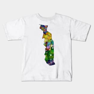 Spirograph Patterned Togo Regions Map Kids T-Shirt